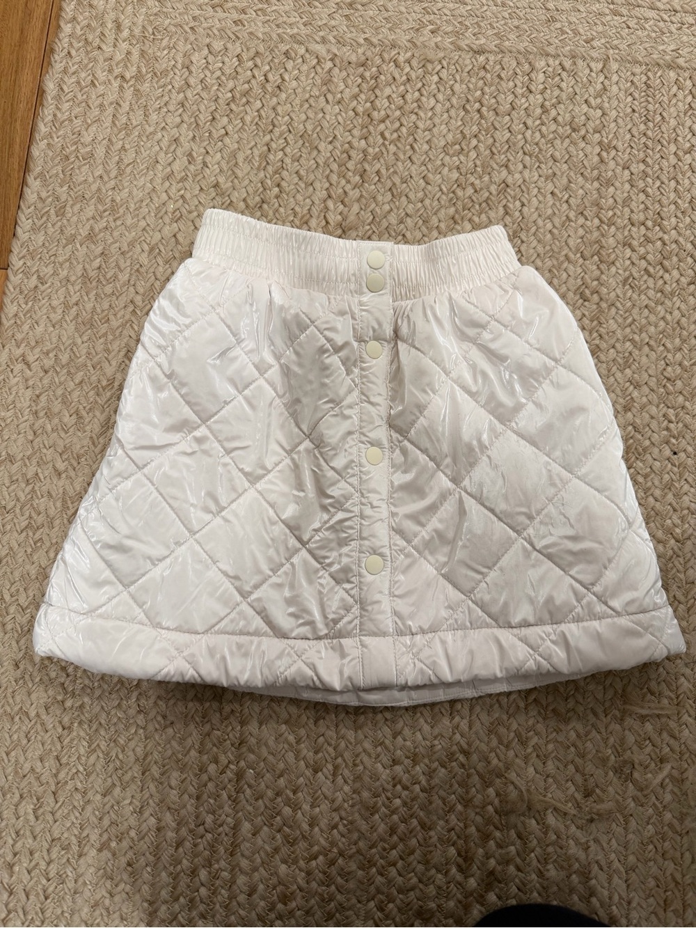 Athleta Girls Quilted Snap-Front A-Line Skirt in White